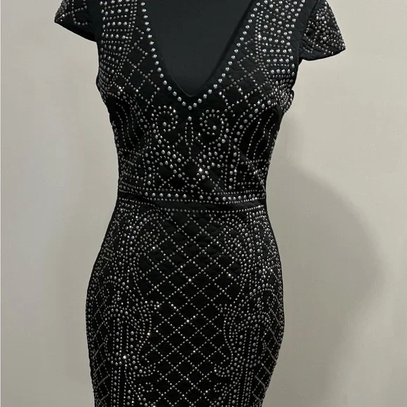 bebe | Dresses | Bebe Black Sequin Bodycon Mini Dress | Poshmark